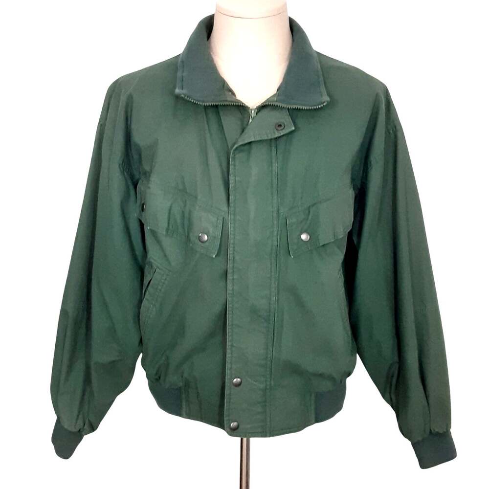 VTG 90s Levi’s Bomber Flight Jacket Cotton Army Green Military Aviator Mens L